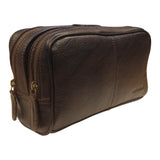 AsdruMark Dark Brown Leather Wash Bag