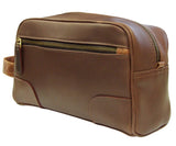 AsdruMark Brown & Cognac Leather Wash Bag